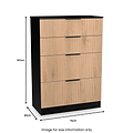 Jago-slatted-effect-4-drawer-deep-chest-black from Roseland Furniture