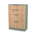 Jago-slatted-effect-4-drawer-deep-chest-green from Roseland Furniture