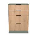 Jago-slatted-effect-4-drawer-deep-chest-green from Roseland Furniture