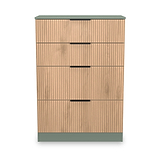Jago-slatted-effect-4-drawer-deep-chest-green from Roseland Furniture