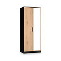 Jago-slatted-effect-2-door-mirrored-wardrobe-black from Roseland Furniture