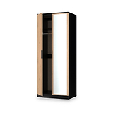 Jago-slatted-effect-2-door-mirrored-wardrobe-black from Roseland Furniture