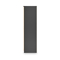 Jago-slatted-effect-2-door-mirrored-wardrobe-black from Roseland Furniture