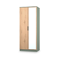 Jago-slatted-effect-2-door-mirrored-wardrobe-green from Roseland Furniture