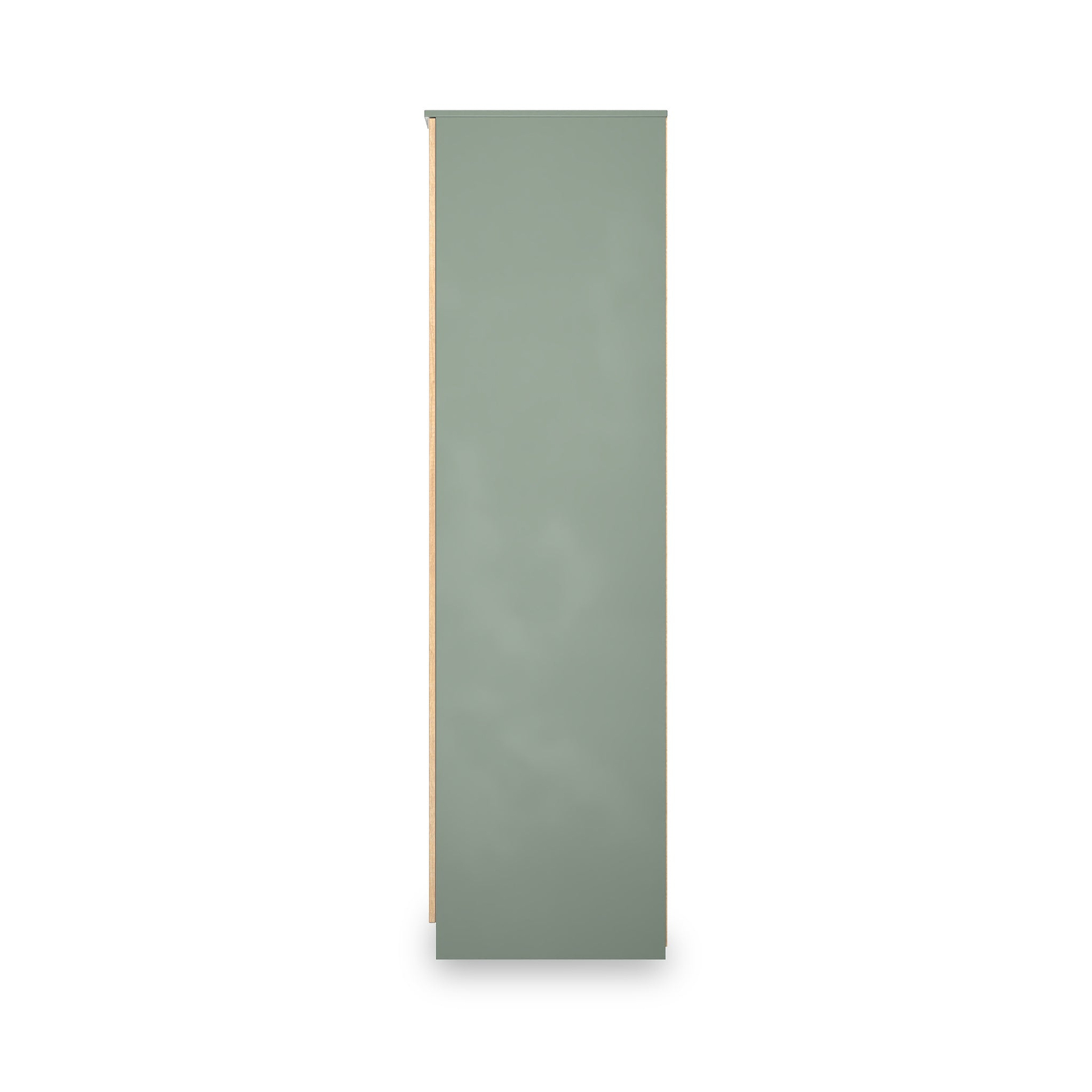 Jago-slatted-effect-2-door-mirrored-wardrobe-green from Roseland Furniture