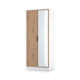Jago-slatted-effect-2-door-mirrored-wardrobe-white from Roseland Furniture