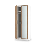 Jago-slatted-effect-2-door-mirrored-wardrobe-white from Roseland Furniture