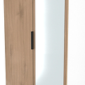 Jago-slatted-effect-2-door-mirrored-wardrobe-white from Roseland Furniture