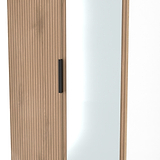 Jago-slatted-effect-2-door-mirrored-wardrobe-white from Roseland Furniture