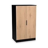 Jago-slatted-effect-2-door-midi-wardrobe-black from Roseland Furniture