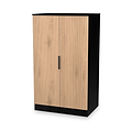 Jago-slatted-effect-2-door-midi-wardrobe-black from Roseland Furniture