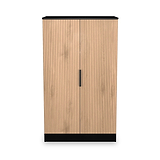Jago-slatted-effect-2-door-midi-wardrobe-black from Roseland Furniture