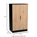 Jago-slatted-effect-2-door-midi-wardrobe-black from Roseland Furniture