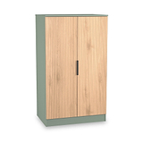 Jago-slatted-effect-2-door-midi-wardrobe-green from Roseland Furniture