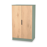 Jago-slatted-effect-2-door-midi-wardrobe-green from Roseland Furniture