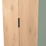 Jago-slatted-effect-2-door-midi-wardrobe-green from Roseland Furniture
