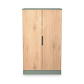 Jago-slatted-effect-2-door-midi-wardrobe-green from Roseland Furniture