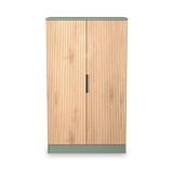 Jago-slatted-effect-2-door-midi-wardrobe-green from Roseland Furniture