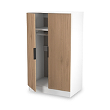 Jago-slatted-effect-2-door-midi-wardrobe-white from Roseland Furniture