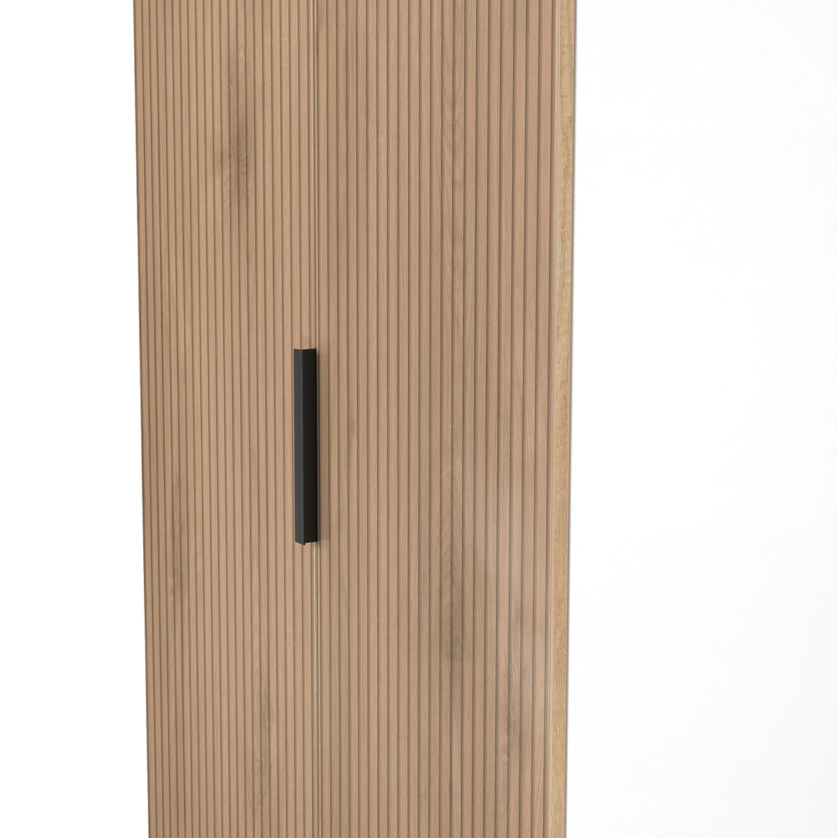 Jago-slatted-effect-2-door-midi-wardrobe-white from Roseland Furniture