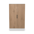 Jago-slatted-effect-2-door-midi-wardrobe-white from Roseland Furniture