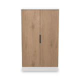 Jago-slatted-effect-2-door-midi-wardrobe-white from Roseland Furniture