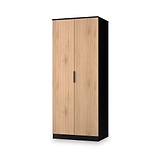 Jago-slatted-effect-2-door-wardrobe-black from Roseland Furniture