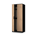 Jago-slatted-effect-2-door-wardrobe-black from Roseland Furniture