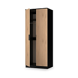 Jago-slatted-effect-2-door-wardrobe-black from Roseland Furniture
