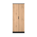 Jago-slatted-effect-2-door-wardrobe-black from Roseland Furniture