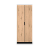 Jago-slatted-effect-2-door-wardrobe-black from Roseland Furniture