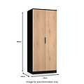 Jago-slatted-effect-2-door-wardrobe-black from Roseland Furniture
