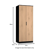Jago-slatted-effect-2-door-wardrobe-black from Roseland Furniture