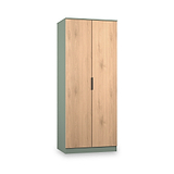 Jago-slatted-effect-2-door-wardrobe-green from Roseland Furniture