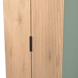 Jago-slatted-effect-2-door-wardrobe-green from Roseland Furniture