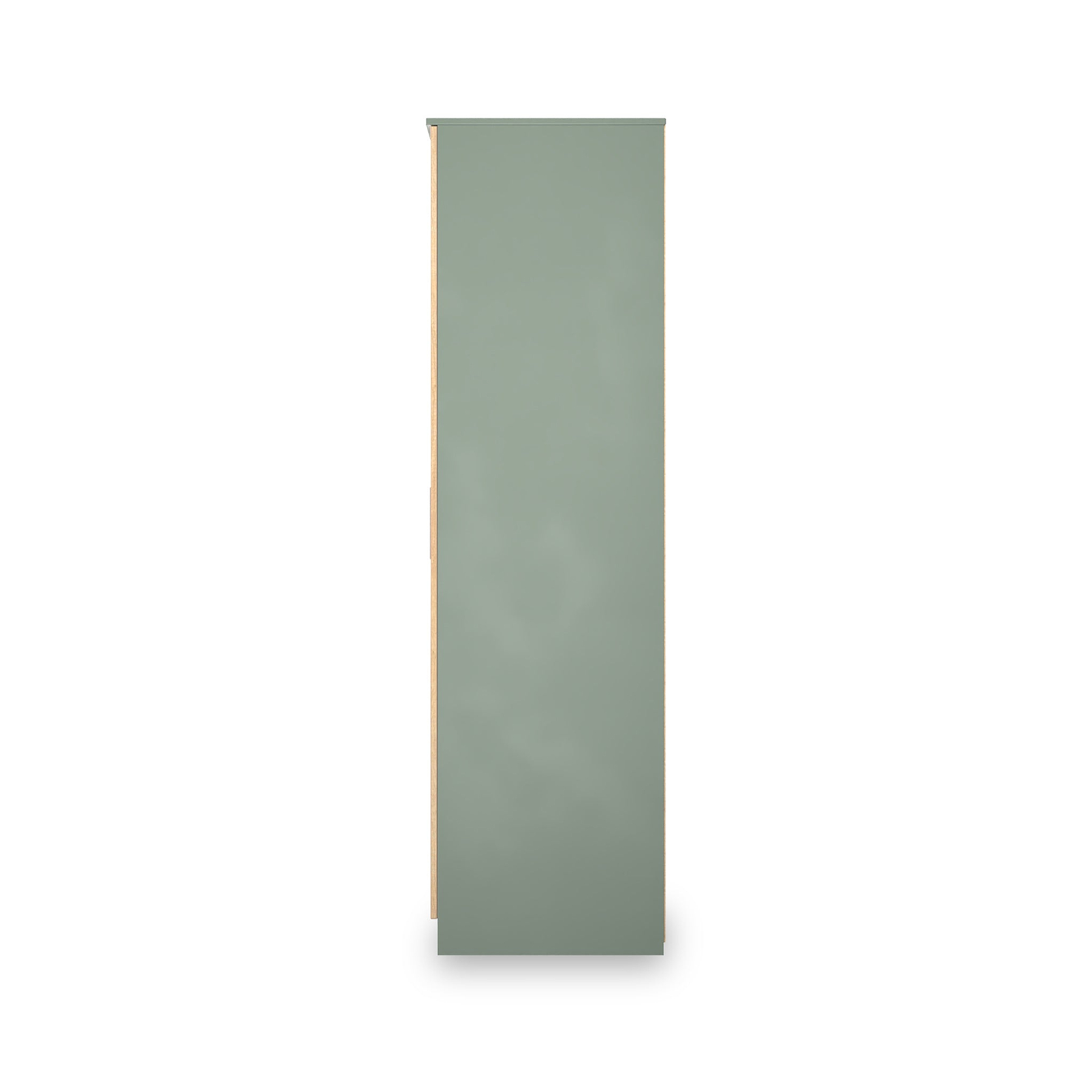 Jago-slatted-effect-2-door-wardrobe-green from Roseland Furniture