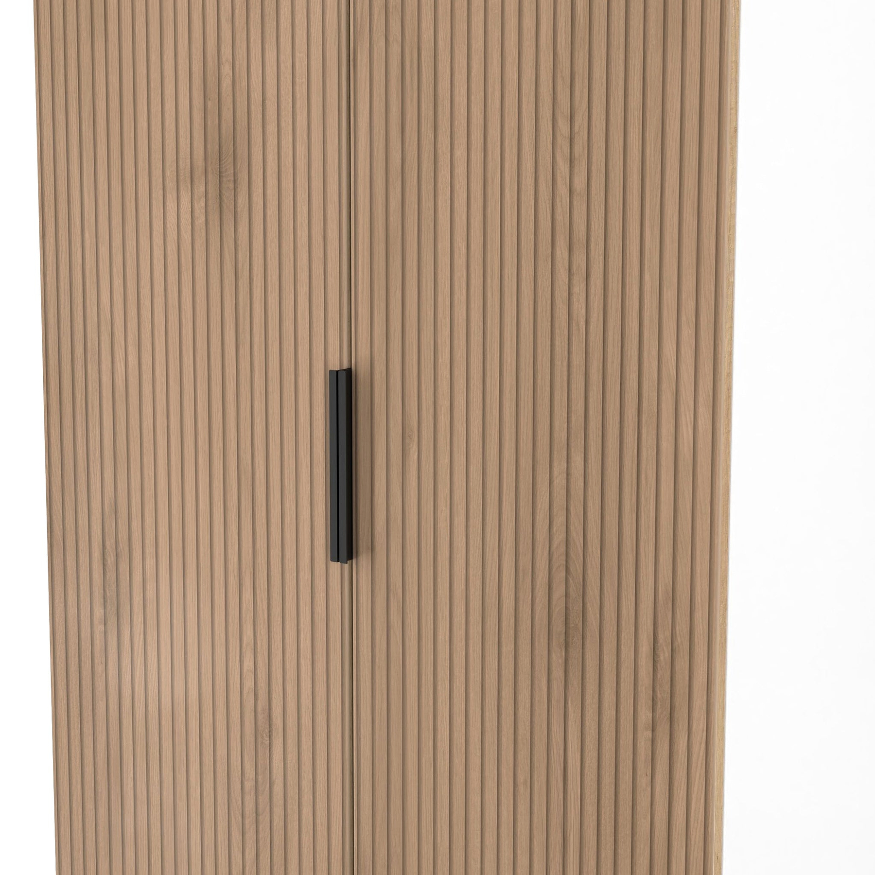 Jago-slatted-effect-2-door-wardrobe-white from Roseland Furniture