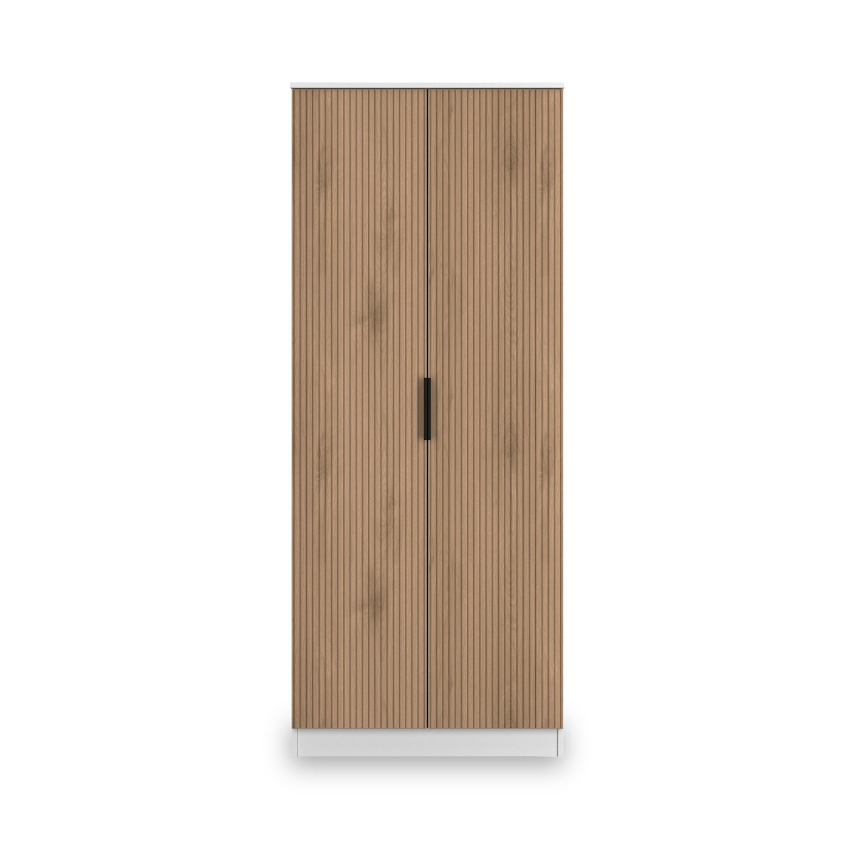 Jago-slatted-effect-2-door-wardrobe-white from Roseland Furniture