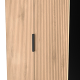 Jago-slatted-effect-2-door-2-drawer-wardrobe-black from Roseland Furniture