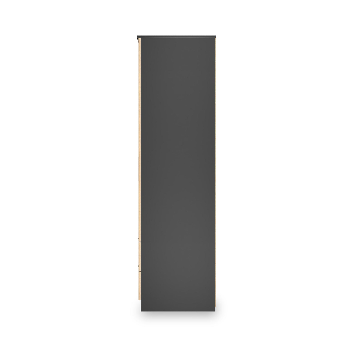 Jago-slatted-effect-2-door-2-drawer-wardrobe-black from Roseland Furniture