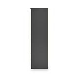 Jago-slatted-effect-2-door-2-drawer-wardrobe-black from Roseland Furniture