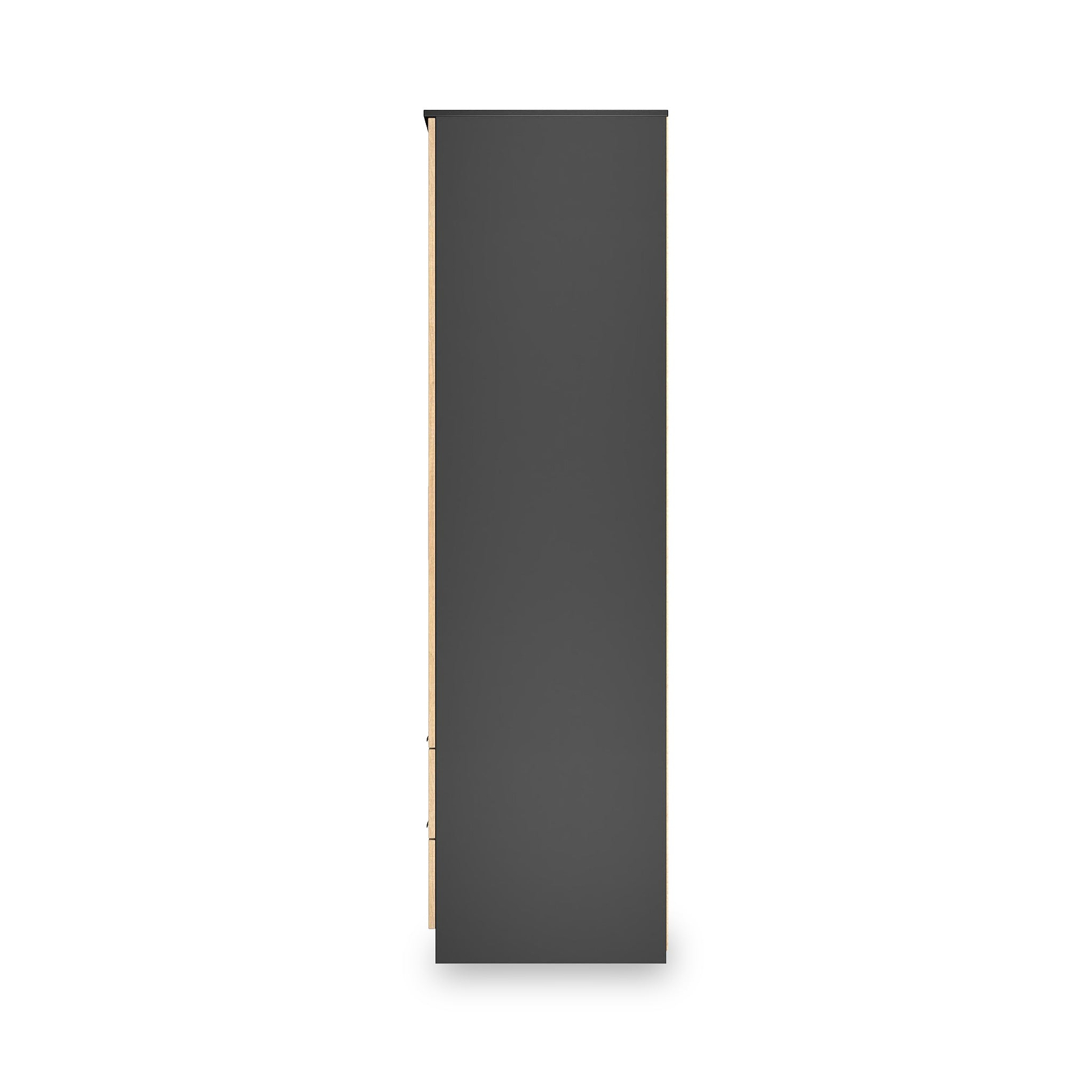 Jago-slatted-effect-2-door-2-drawer-wardrobe-black from Roseland Furniture