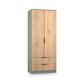 Jago-slatted-effect-2-door-2-drawer-wardrobe-green from Roseland Furniture