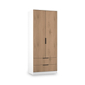 Jago-slatted-effect-2-door-2-drawer-wardrobe-white from Roseland Furniture