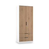 Jago-slatted-effect-2-door-2-drawer-wardrobe-white from Roseland Furniture