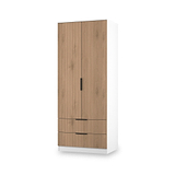 Jago-slatted-effect-2-door-2-drawer-wardrobe-white from Roseland Furniture