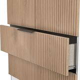 Jago-slatted-effect-2-door-2-drawer-wardrobe-white from Roseland Furniture