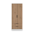 Jago-slatted-effect-2-door-2-drawer-wardrobe-white from Roseland Furniture