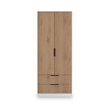 Jago-slatted-effect-2-door-2-drawer-wardrobe-white from Roseland Furniture