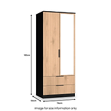 Jago-slatted-effect-2door-2dr-mirror-wardrobe-black from Roseland Furniture